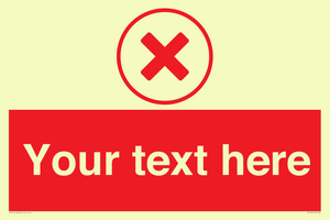 Custom red background, red cross in circle sign